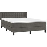  Box spring posteljni z vzmetnico temno siv 140x190 cm žamet, (20790099) | Shoptok.si