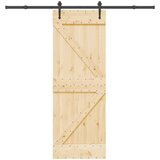 vidaXL Drsna vrata s kompletom vodil 70x210 cm trdna borovina | Shoptok.si