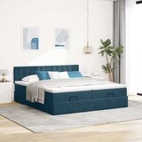  Otomanski okvir kreveta s madracima plavi 200x200cm baršunasti | shoptok.hr