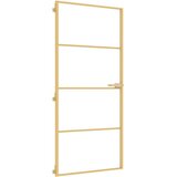 Sobna vrata tanka zlatna 93x201,5 cm kaljeno staklo i aluminij | shoptok.hr