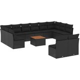  13-dijelni set vrtnih sofa s jastucima poliratan crni | shoptok.hr