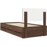 vidaXL Konstrukcija postelje Rjav hrast 75 x 190 cm Inženirsko leseno, (5000113710) | Shoptok.si