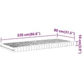 vidaXL Madrac od pjene bijeli 80x220 cm 7 zona tvrdoća 20 ILD | shoptok.hr