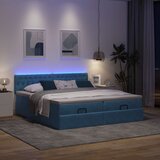 vidaXL Otomanski posteljni okvir z vzmetnicami moder 180x200cm žamet Cene