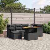 vidaXL 7-dijelni set vrtnih sofa od poliratana s jastucima crni | shoptok.hr