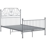 Maison Chic Posteljni okvir - Dvoposteljna postelja - Zakonska postelja siv kovinski 120x200 cm-J15100, (21761241) | Shoptok.si