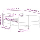  Okvir kreveta s uzglavljem voštano smeđi 150x200 cm od borovine | shoptok.hr