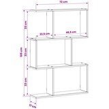  Zidna polica Crni hrast 72 x 17 x 105 cm prerađeno drvo | shoptok.hr