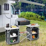  Sklopiva kuhinja za kampiranje s torbom za nošenje, aluminijska putna kuhinja, ormar za kampiranje, ormar za šator, siva | shoptok.hr