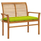  Klupa s jarko zelenim jastukom 112 cm od masivne tikovine | shoptok.hr