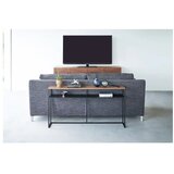 YAMAZAKI Črna/temno rjava stranska mizica v jesenovem dekorju 20,5x126 cm Tower – | Shoptok.si