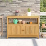  Vrtna konzola s pohranom Svijetla akacija 110 x 35 x 75 cm | shoptok.hr