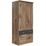 Lesnina-XXXL omara za oblačila brando 2, hrast, temno siva, š. 91 cm | Shoptok.si