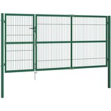  Vrtna vrata za ogradu sa stupovima 350x140 cm čelična zelena | shoptok.hr