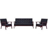  3-dijelni set sofa od umjetne kože crni | shoptok.hr