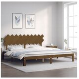 vidaXL Posteljni okvir z vzglavjem medeno rjav 200x200 cm tr | Shoptok.si