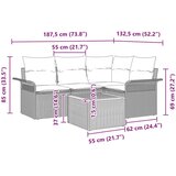  Vrtna sedežna garnitura z blazino 5 pcs Siva in mornarsko modra, (5000021039) | Shoptok.si