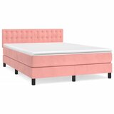The Living Store Box spring postelja z vzmetnico roza 140x200 cm žamet - Box Spring Postelja, (21488767) | Shoptok.si
