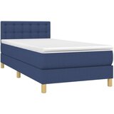  Box spring postelja z vzmetnico moder 80x200 cm blago, (20894478) | Shoptok.si