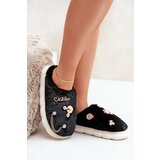 PS1 Furry Slippers With Bows Black Ivelfedi | Shoptok.si