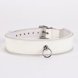 DEVIL STICKS Patent Leather Collar with Lamb Leather Backing White Cijene