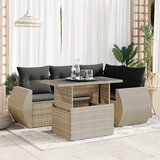  6-dijelni set vrtnih sofa od poliratana s jastucima svjetlosivi | shoptok.hr