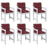 vidaXL Jastuci za stolice 6 kom prošarano boja vina 100x50x7cm tkanina | shoptok.hr