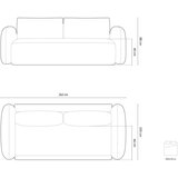 Cosmopolitan Design Bež baršunasti sklopiva/s prostorom za odlaganje sofa 262 cm Tonale – | shoptok.hr