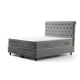 Hanah home Sonata Set 90 x 190 - Grey Grey Single Mattress, Base & Headboard