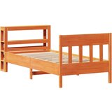 vidaXL Posteljni okvir z vzglavjem voščeno rjava 90x190 cm borovina, (21304127) | Shoptok.si
