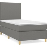 vidaXL Box spring postelja z vzmetnico temno siva 100x200 cm blago, (20790369) Cene