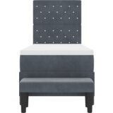 vidaXL Vzmetnica s škatlo z vzmetnico in klopjo temno siva 80x200 cm aksamit | Shoptok.si