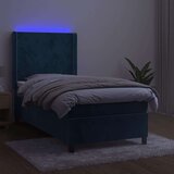  Box spring s madracem LED tamnoplavi 80 x 200 cm baršun | shoptok.hr