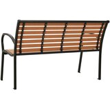  Vrtna klupa crno-smeđa 116 cm od čelika i WPC-a | Eponuda.com