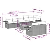  9-dijelni set vrtnih sofa s jastucima crni od poliratana | shoptok.hr