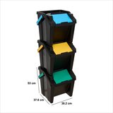 Five kanta za smeće i sortiranje set 3/1 30 l 38.2 x 37.6 x 53 cm PP, crna | shoptok.hr