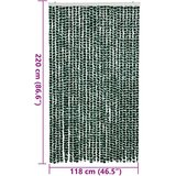 vidaXL Zastor protiv muha zelena i bijela 118 x 220 cm od šenila | shoptok.hr