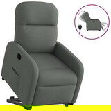 Maison Chic Električni naslanjač - Relax naslanjač s funkcijo vstajanja temno siv, (22061881) | Shoptok.si
