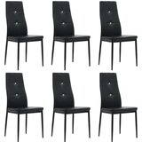  Jedilni stoli 6 kosov črno umetno usnje, (20699655) | Shoptok.si