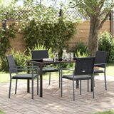 vidaXL Set od 3 Crna PE Ratan 54x62.5x89 cm Izdržljivo Vrtna stolica Cijene