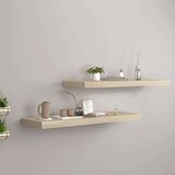 vidaXL plutajuće zidne police 2 kom boja hrasta 80 x 23,5 x 3,8 cm MDF Cijene