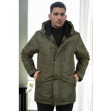 Dewberry 95968 Hooded Coat Parka with Fleece Inside-Khaki | Shoptok.si
