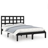  Okvir za krevet od masivnog drva crni 140 x 190 cm | shoptok.hr