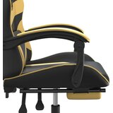  Okretna igraća stolica s osloncem crno-zlatna od umjetne kože | shoptok.hr