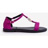 VINCEZA Women's Flat Sandals with Gold Embellishment | Shoptok.si