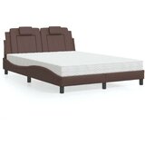  Postelja z vzmetnico rjava 140x190 cm umetno usnje, (21111957) | Shoptok.si