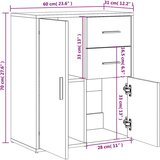 Komoda crna 60 x 31 x 70 cm od konstruiranog drva | shoptok.hr