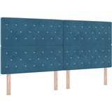  Postelja z vzmetnico z vzmetnico Temno modra 200 x 200 cm Žamet, (5000043844) | Shoptok.si