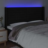  Uzglavlje crno 183 x 16 x 118/128 cm od tkanine | shoptok.hr