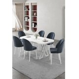 Hanah home Set trpezarijskog stola i stolica (7 delova) Kaye White Anthracite | Eponuda.com